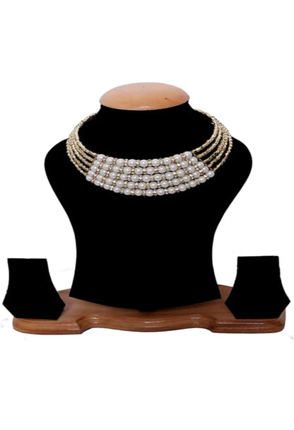 Women's Oxidised Pearls Work Hasli Design Choker