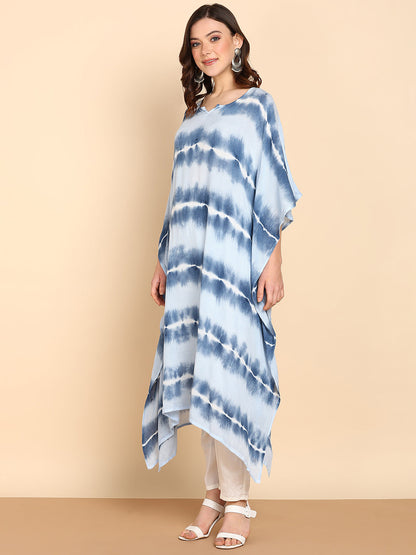 Women's Turquoise Crepe Kaftan