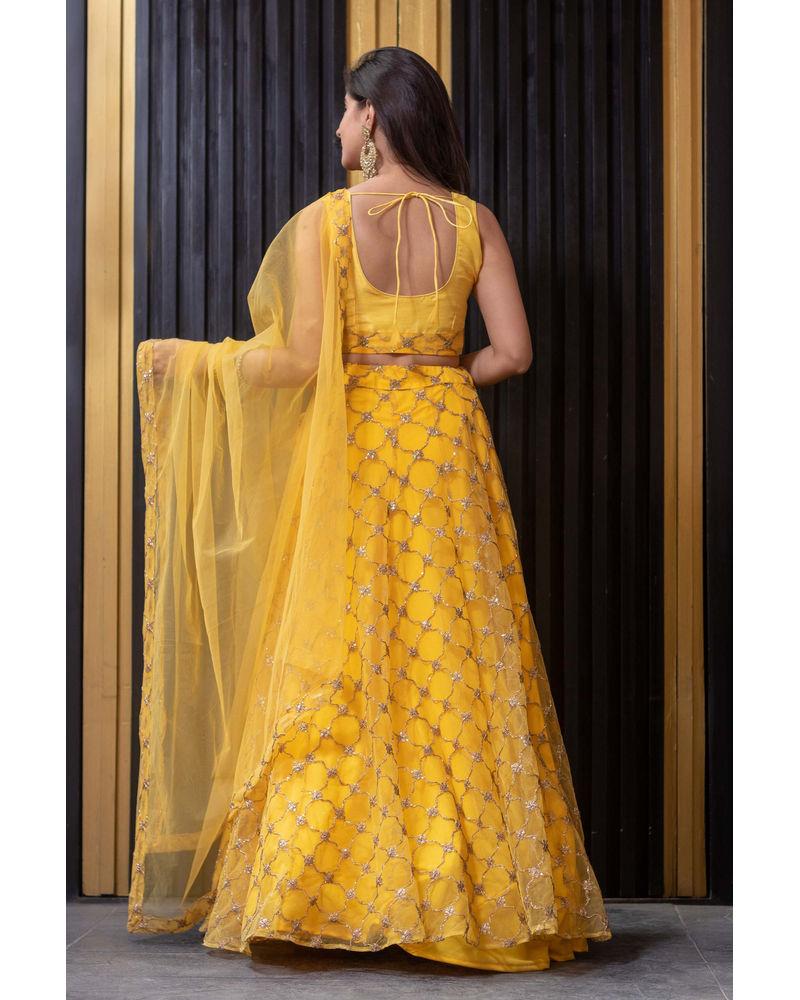 Women's Yellow Lehenga Choli (3pcs set) - Label Shaurya Sanadhya