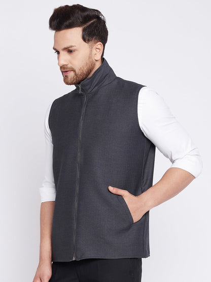 Men's Nehru Jacket With Welt Pockets -