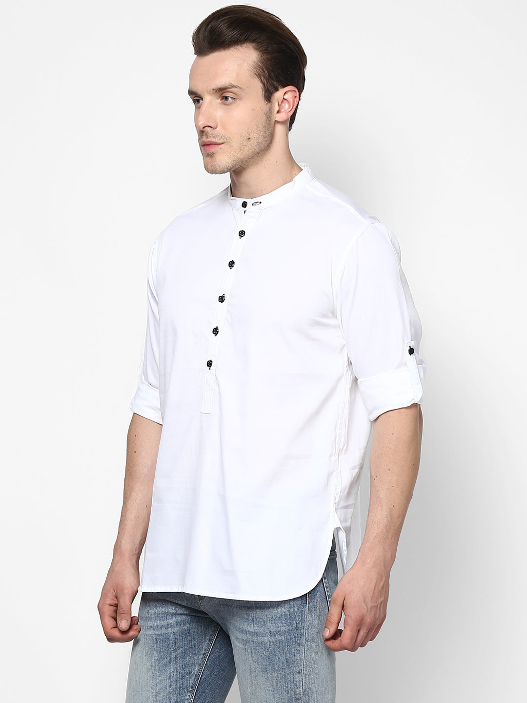 Men's White Pure Cotton Shirt Kurta