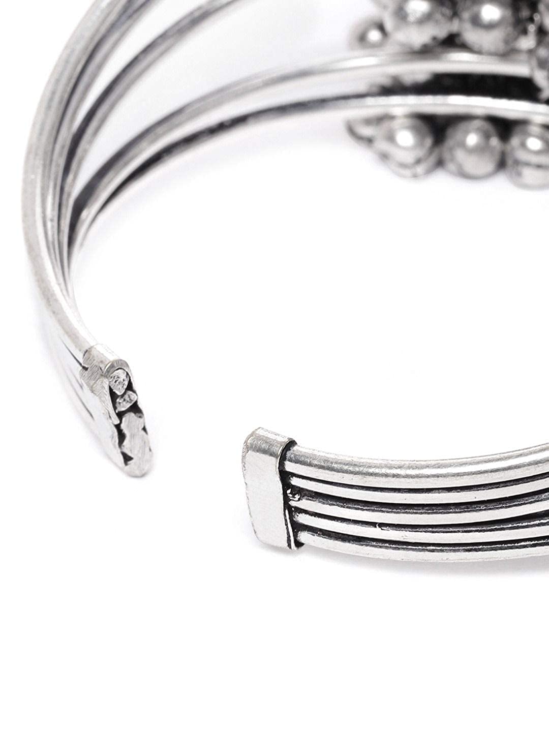 Women's Matt Silver  Oxidised Ghungroo Bracelet