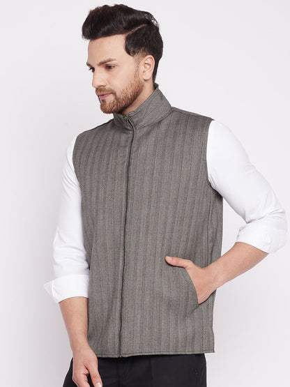 Men's Nehru Jacket With Welt Pockets -