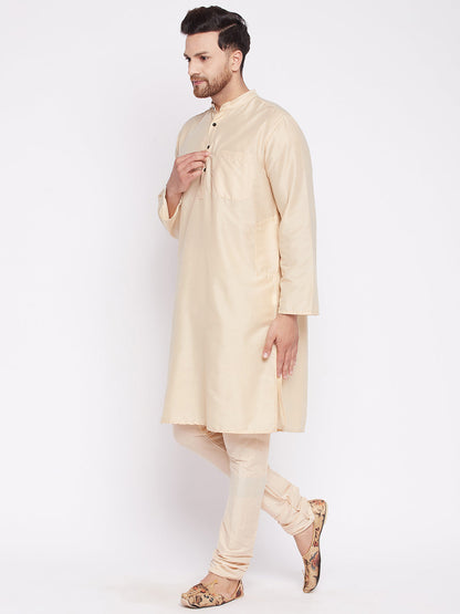 Men's Long Kurta with Band Collar -