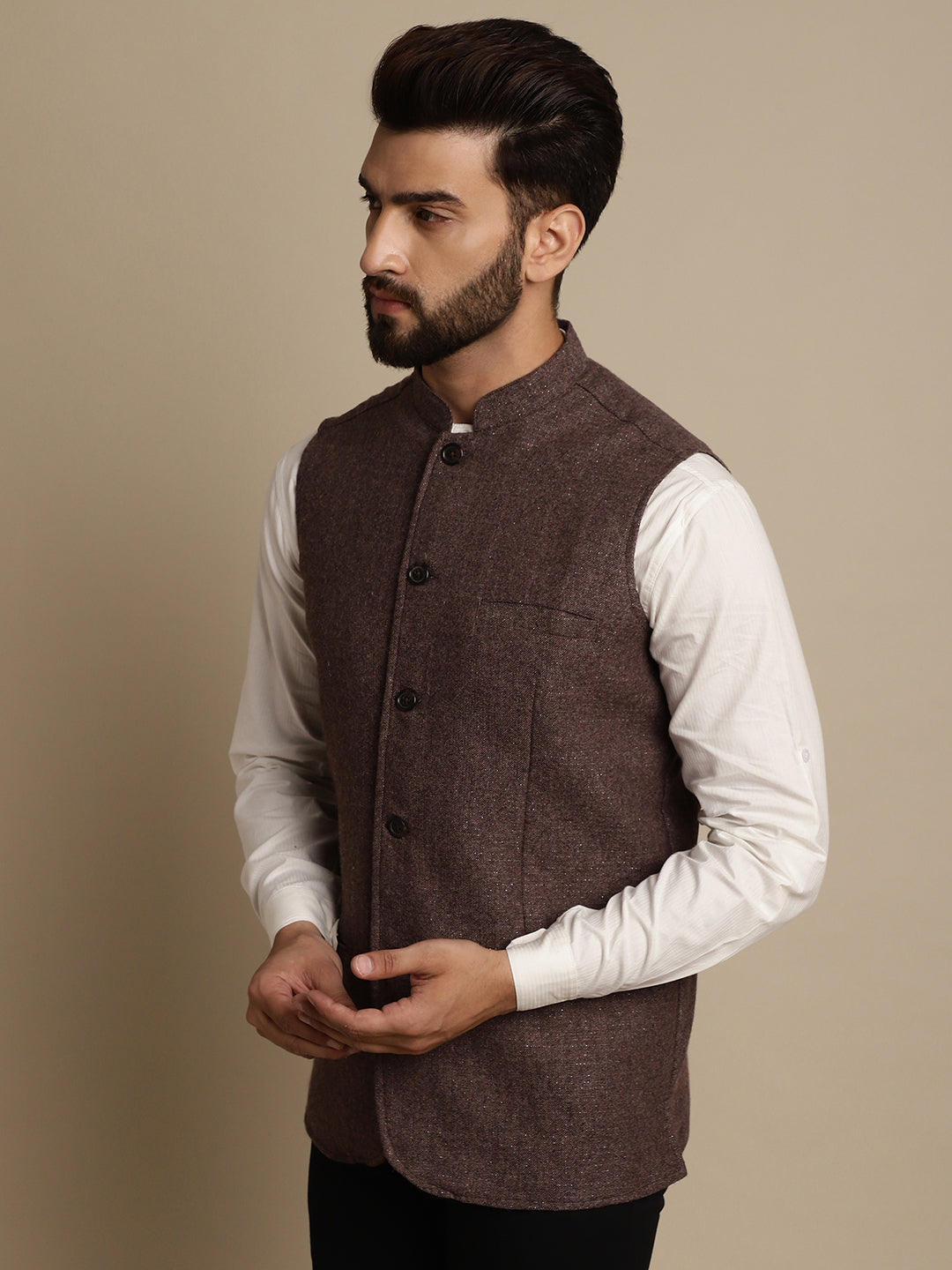 Men's Mandarin Collar Waistcoat