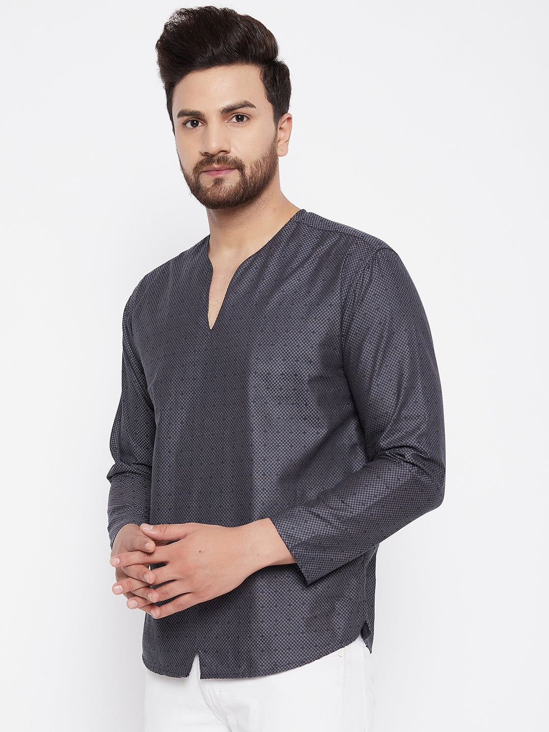 Men's Woven Design Straight  Kurta