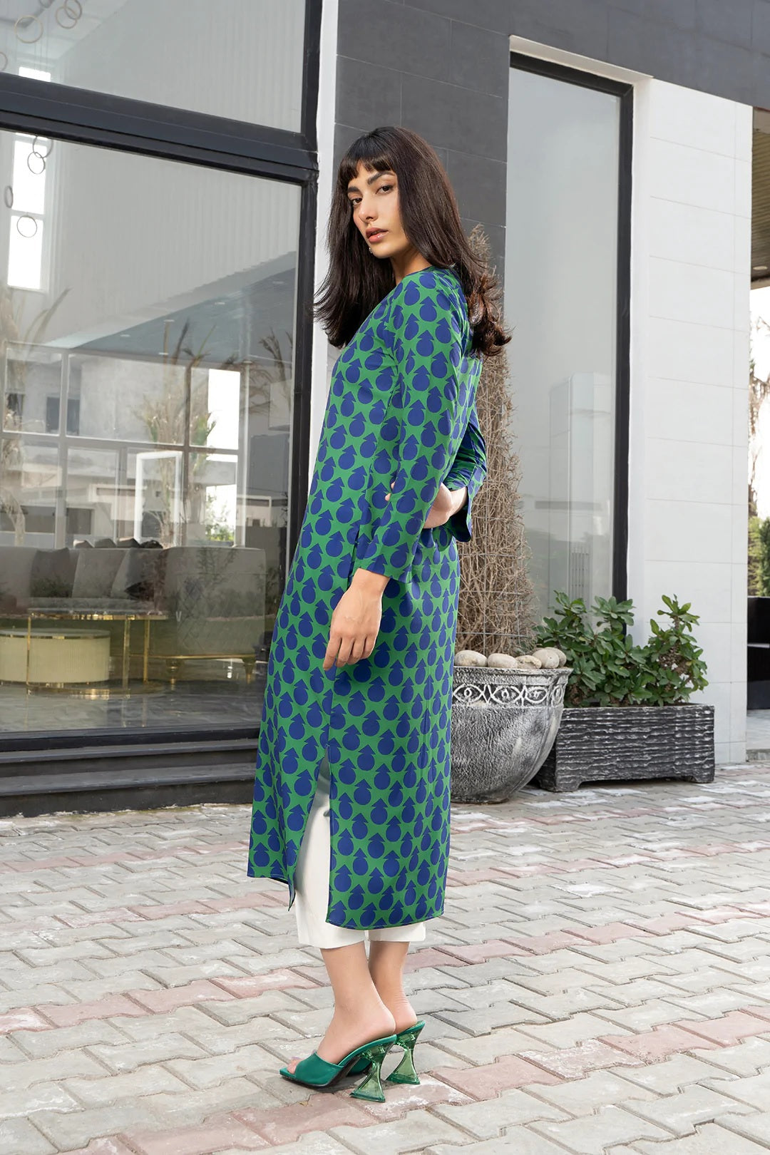 Women's Blue Pine Kurti Top