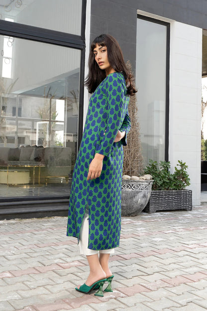 Women's Blue Pine Kurti Top