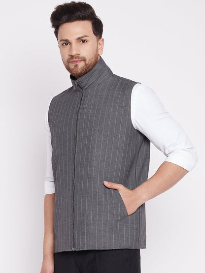 Men's Nehru Jacket With Welt Pockets -