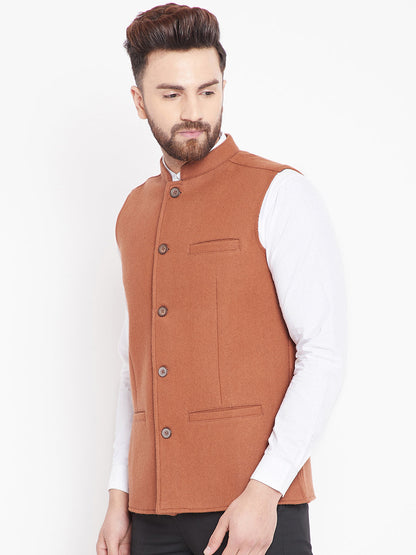 Men's Orange Nehru Jacket