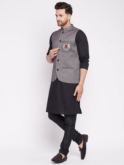 Men's Nehru Jacket with welt pockets -