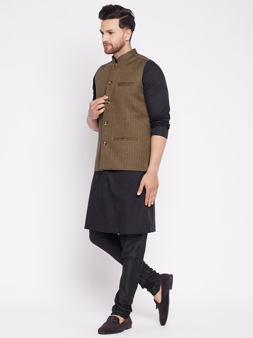 Men's Nehru Jacket with welt pockets -