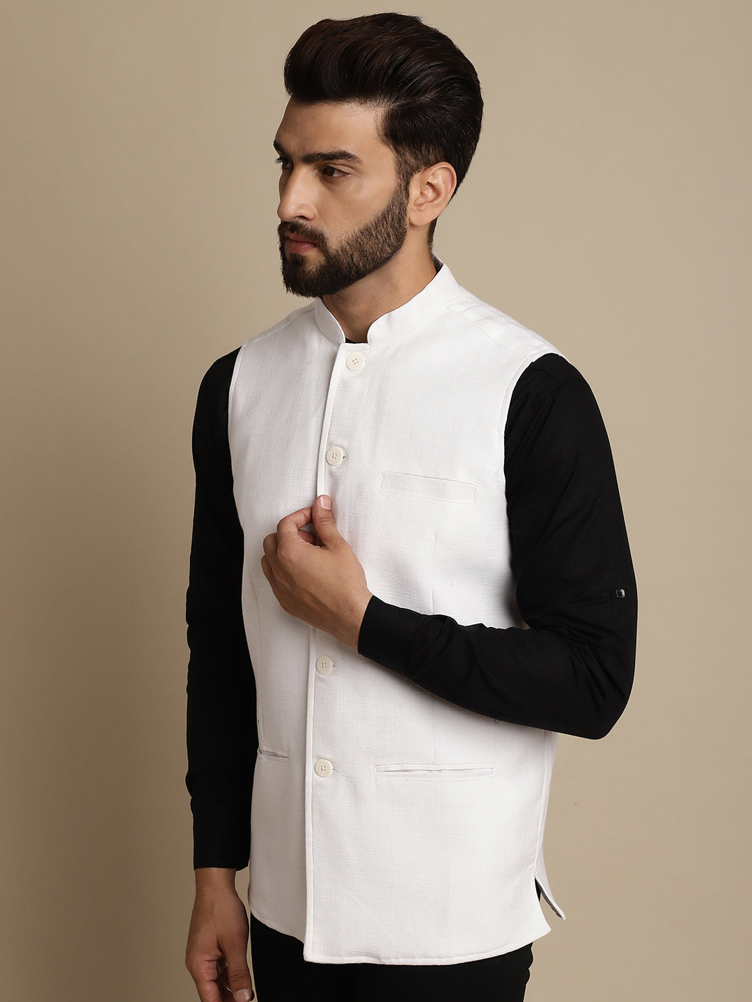 Men's Mandarin Collar Waistcoat