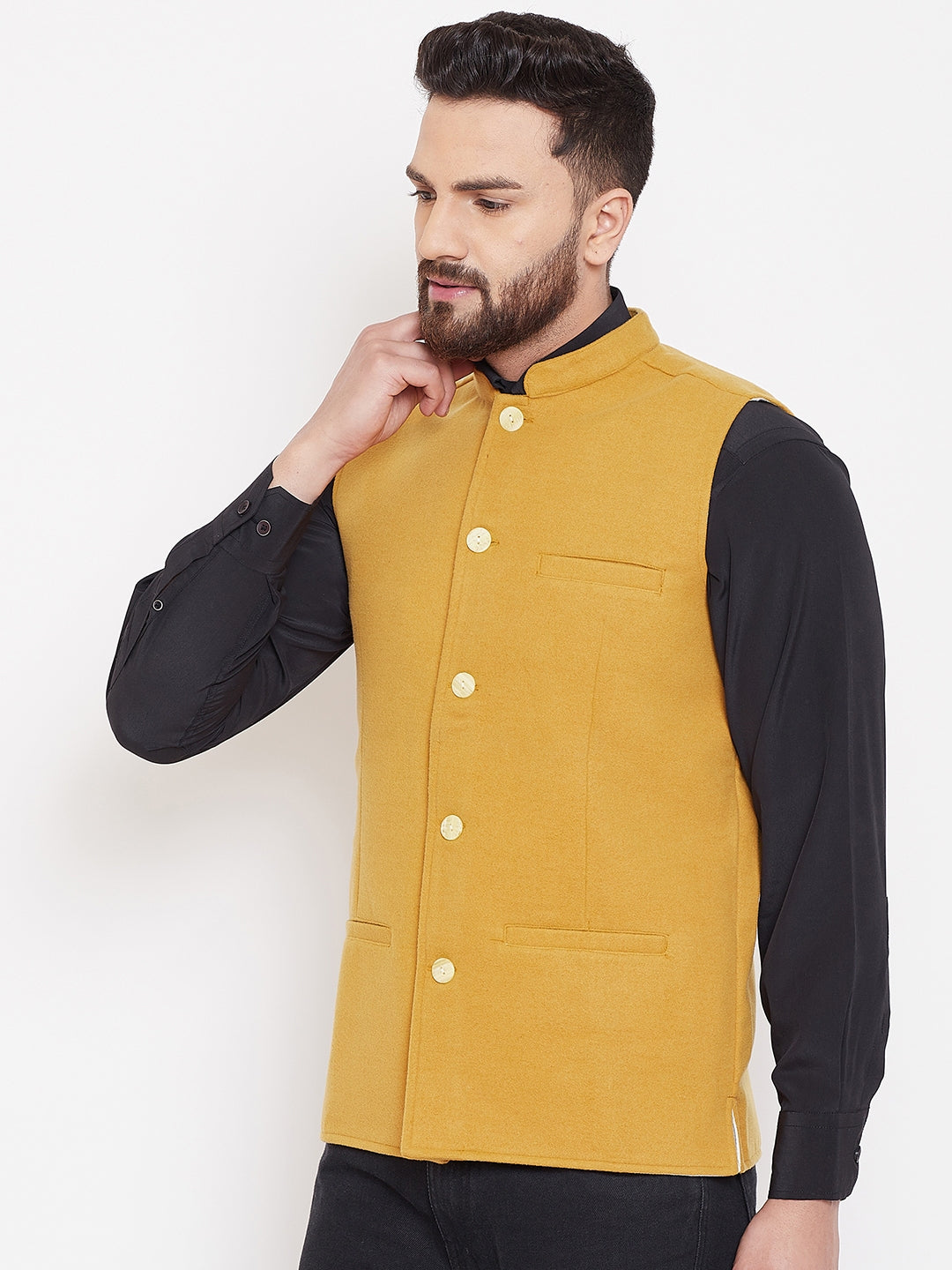 Men's Mustard Nehru Jacket