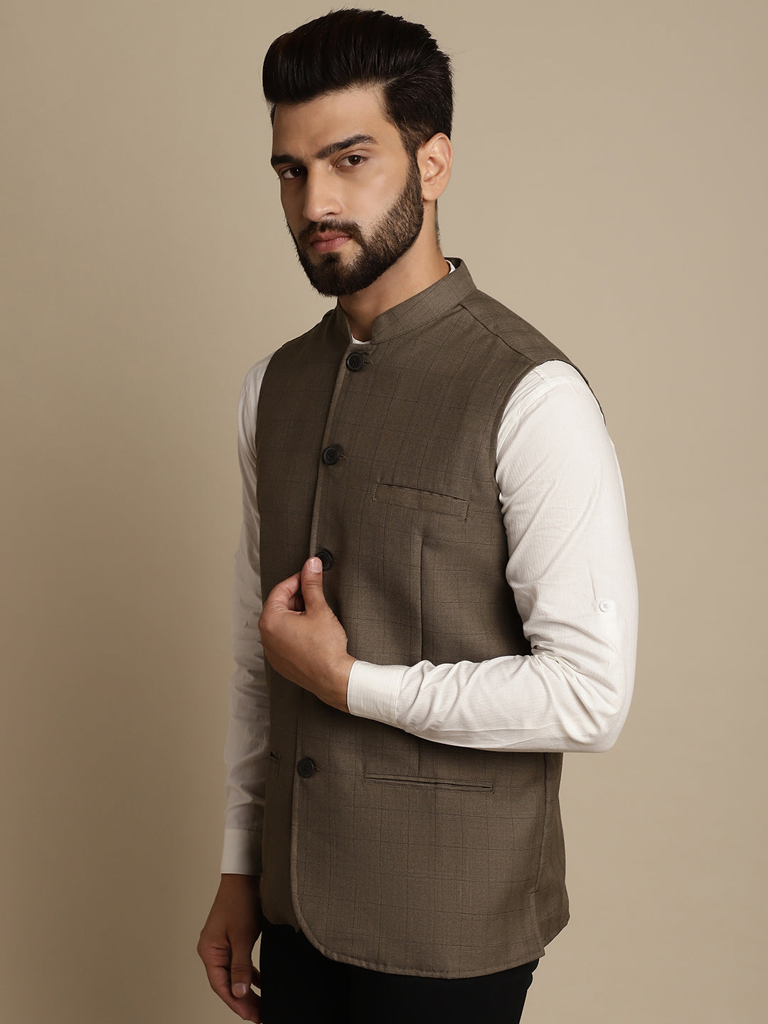 Men's Mandarin Collar Waistcoat