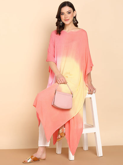 Women's Coral Crepe Kaftan