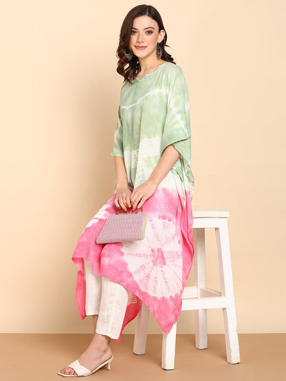 Women's Sea Green Crepe Kaftan