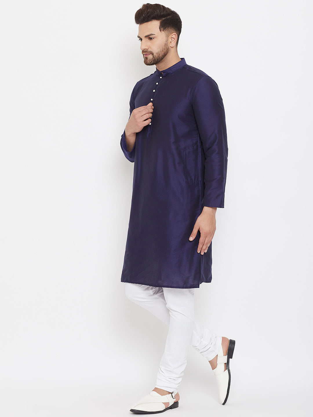 Men's Purple Cotton Kurta