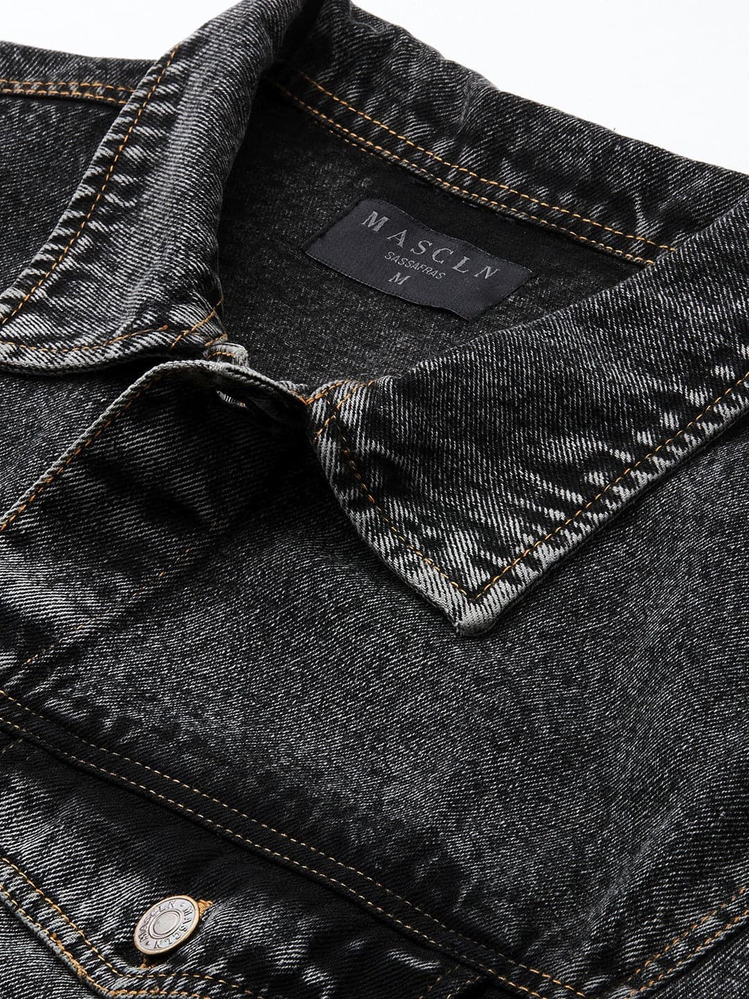 Men's Black Washed Denim Jacket - LYUSH-MASCLN