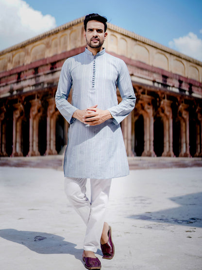 Men's Pure Khadi Dobby Kurta