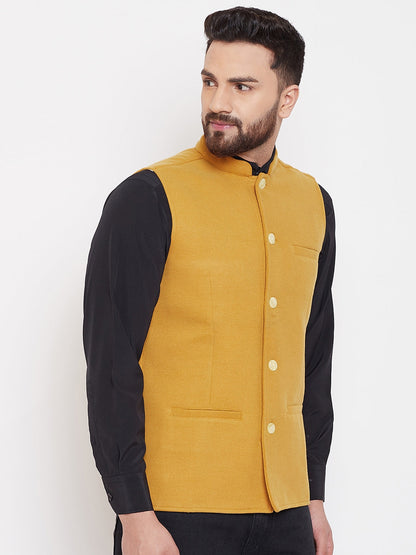 Men's Mustard Nehru Jacket