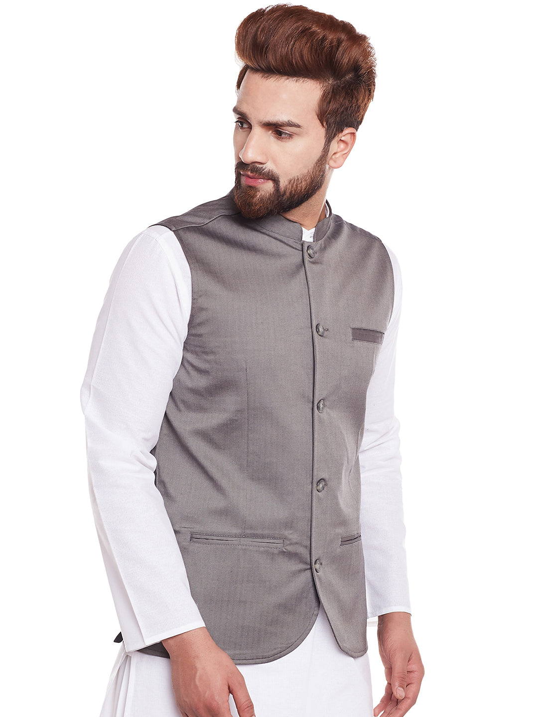 Men's Grey Nehru Jacket