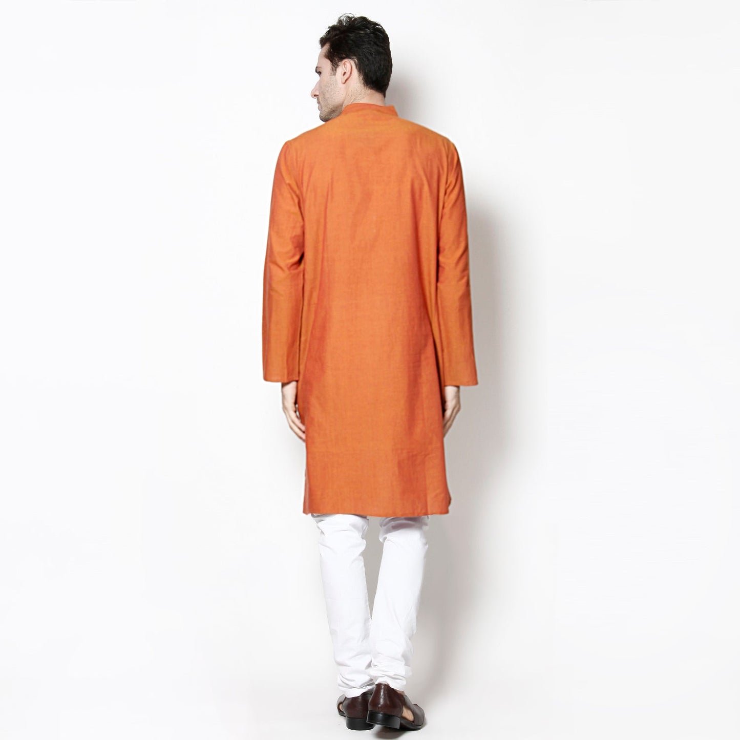 Men's Orange Pure Cotton Kurta