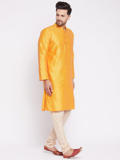 Men's Long Kurta with Band Collar -