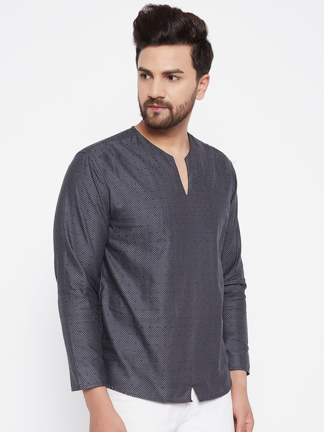 Men's Woven Design Straight  Kurta