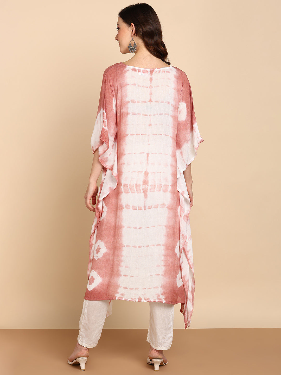 Women's Peach Crepe Kaftan