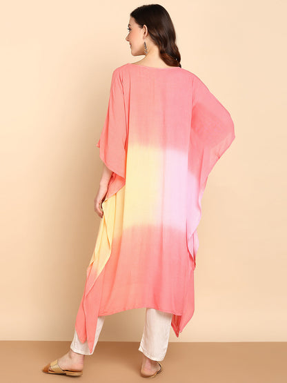 Women's Coral Crepe Kaftan