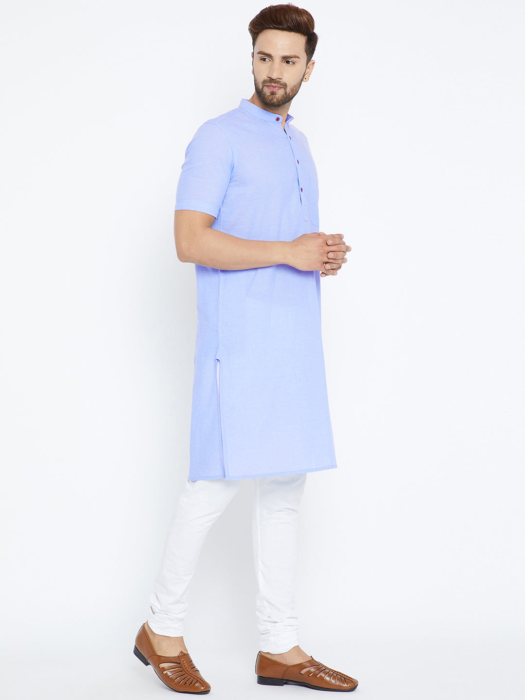 Men's Blue Pure Cotton Kurta