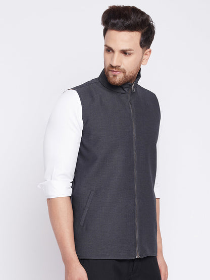 Men's Nehru Jacket With Welt Pockets -