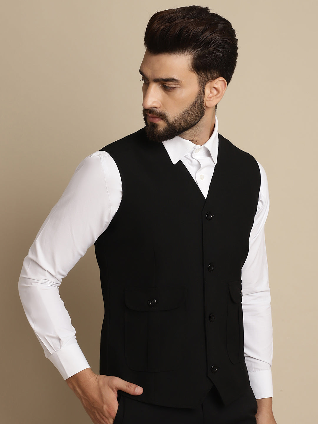 Men's Waistcaot With Patch Pocket