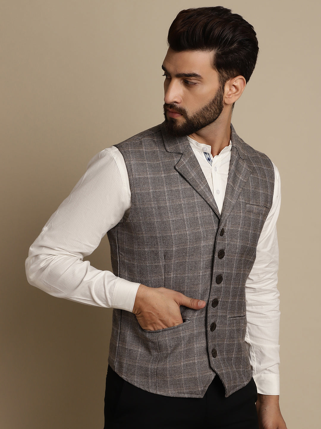 Men's Waistcoat With Notched Lapel