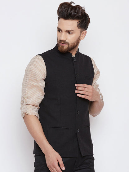 Men's Cocktail Night Black Nehru Jacket