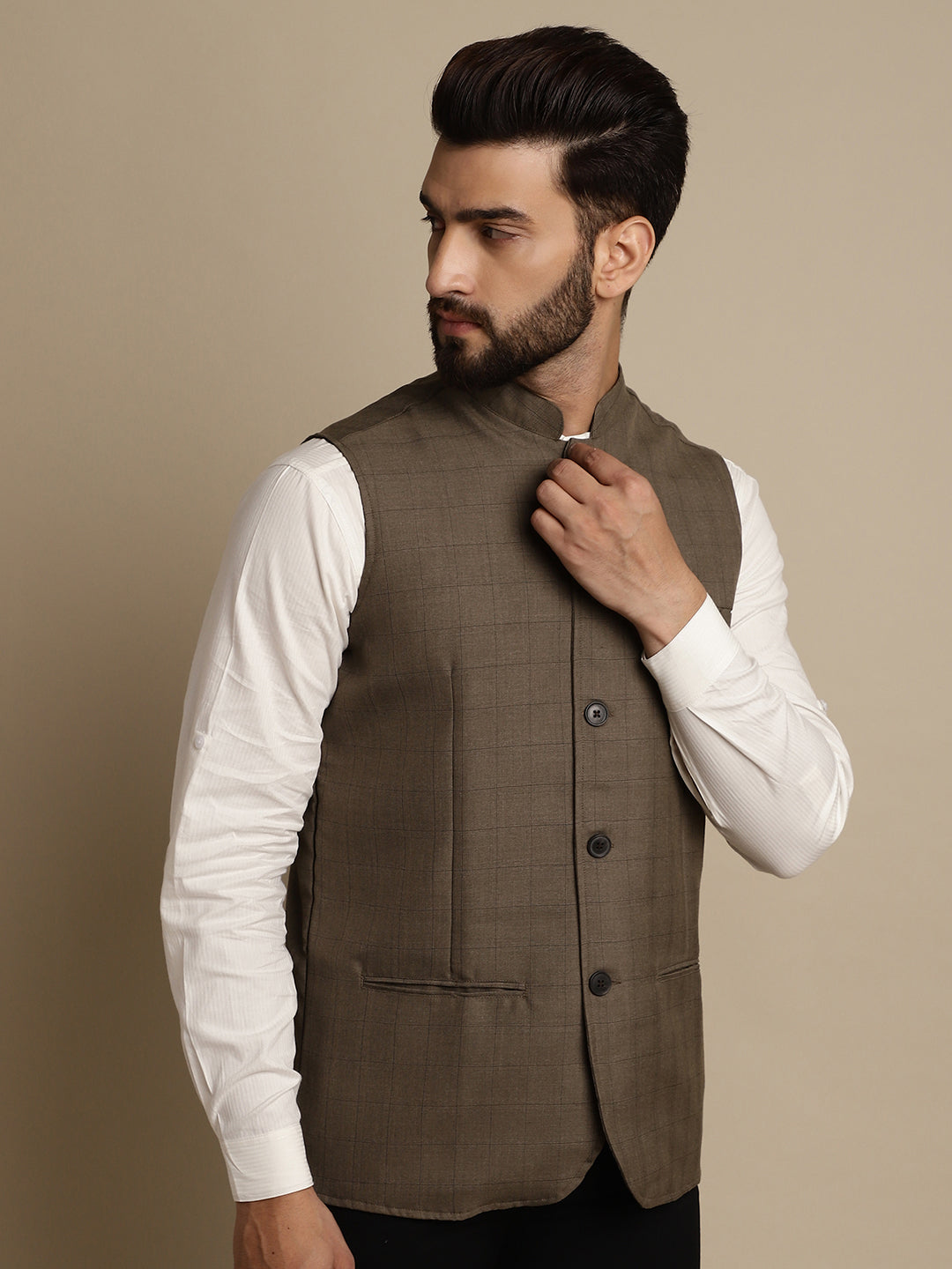 Men's Mandarin Collar Waistcoat