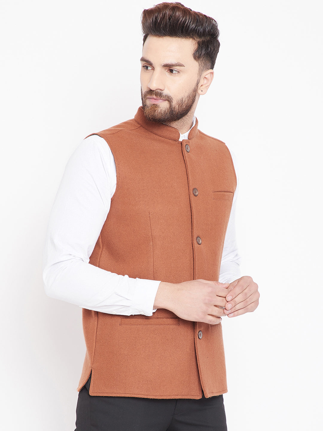 Men's Orange Nehru Jacket