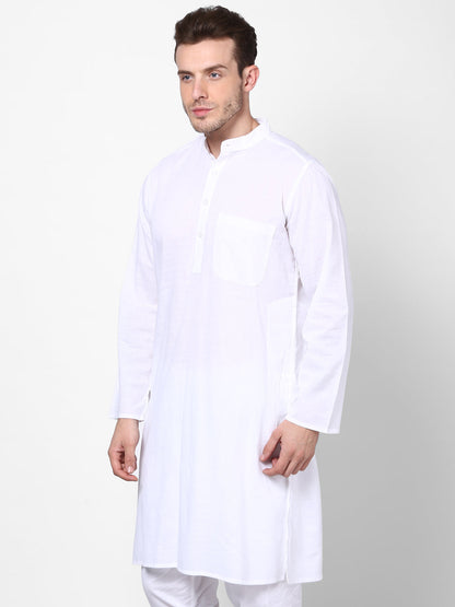 Men's White Pure Cotton Kurta