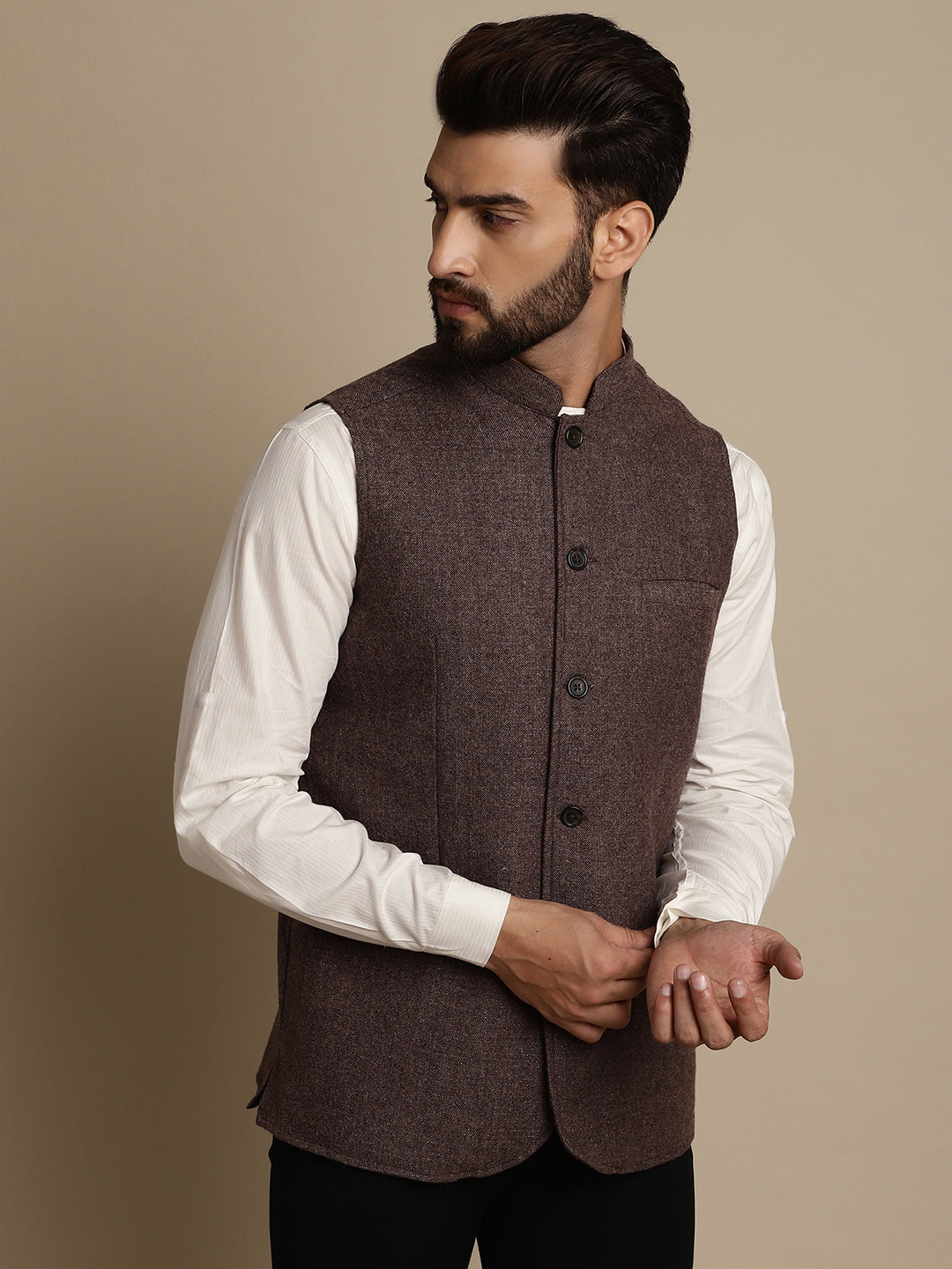 Men's Mandarin Collar Waistcoat