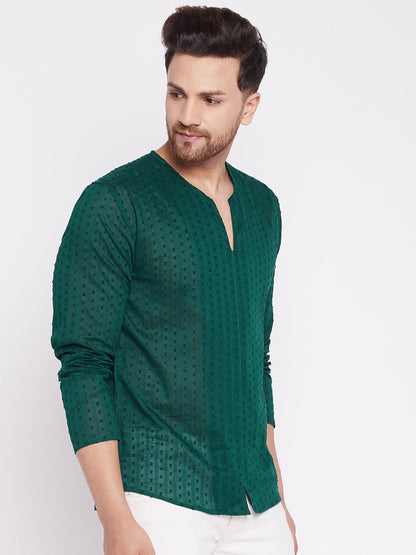 Men's Kurta with Slit Neckline -