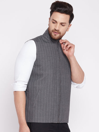 Men's Nehru Jacket With Welt Pockets -