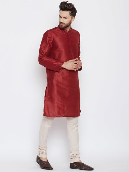 Men's Maroon Festive Kurta