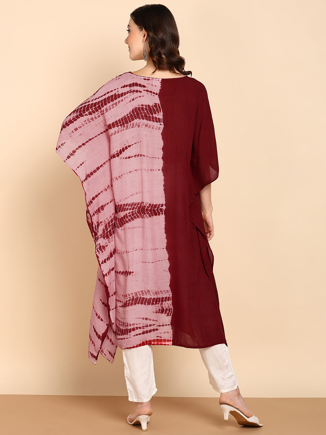 Women's Red Crepe Kaftan