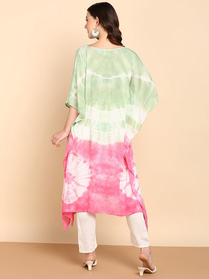 Women's Sea Green Crepe Kaftan