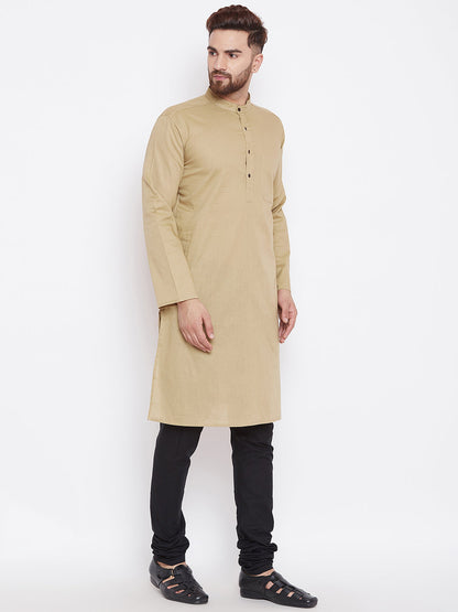 Men's Beige Pure Cotton Kurta