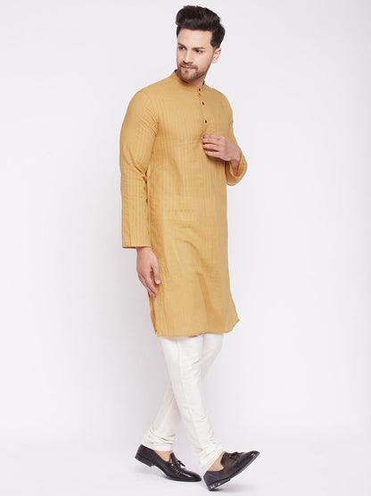 Men's Long Kurta with Band Collar -