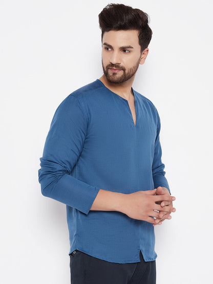 Men's Solid Linen Kurta