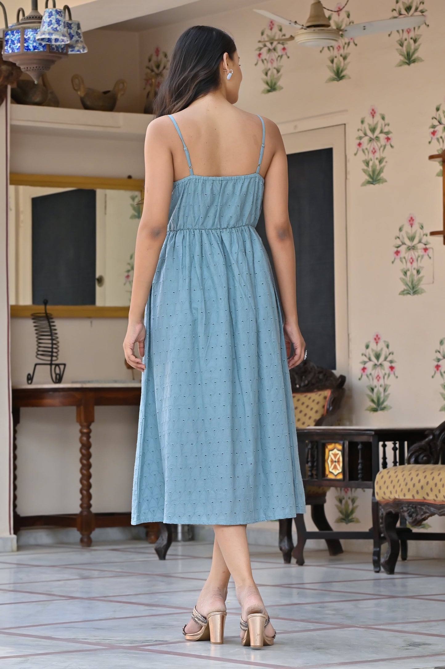 Women's Startling Blue Cotton Dress