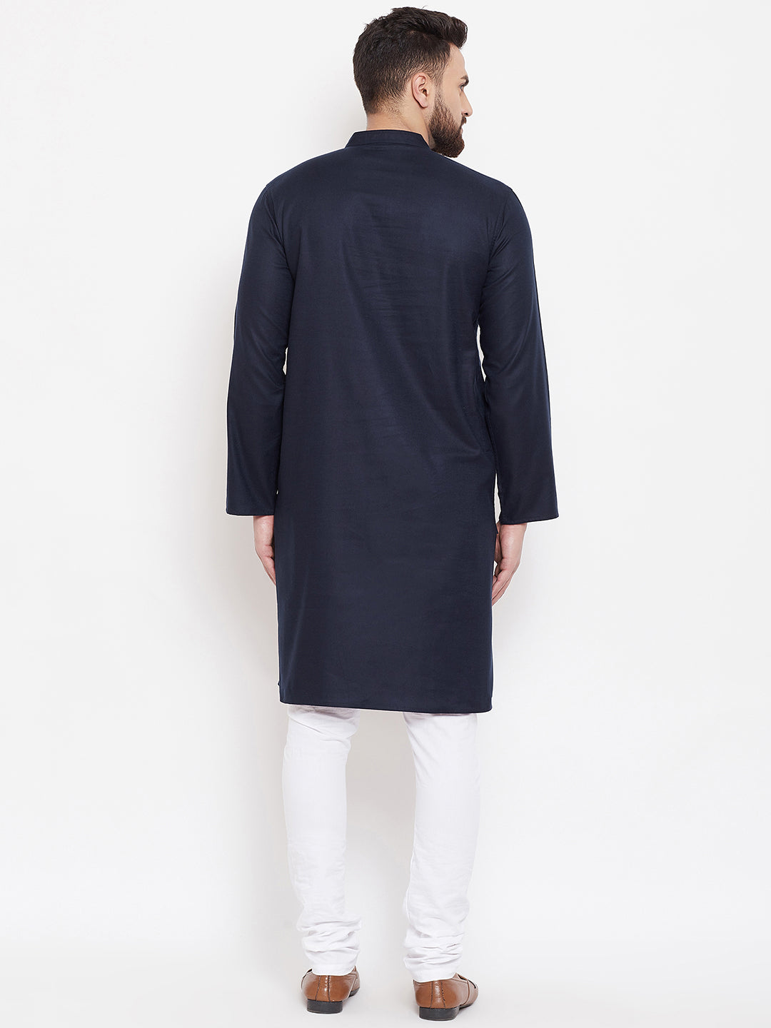 Men's Black Cotton Wool Kurta